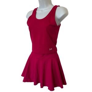Under Armour Pink Tennis Pickleball Outfit Skort Skirt Tank Set Womens Medium M